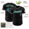 Custom Black Midnight Green-White Authentic Baseball Jersey