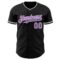 Custom Black Medium Purple-White Authentic Baseball Jersey