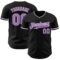 Custom Black Medium Purple-White Authentic Baseball Jersey