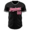 Custom Black Neon Pink-White Authentic Baseball Jersey