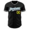 Custom Black Light Yellow Shadow Blue-White Authentic Baseball Jersey