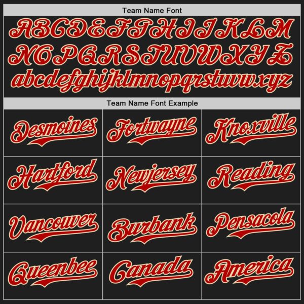 Custom Black Cream-Red Authentic Baseball Jersey