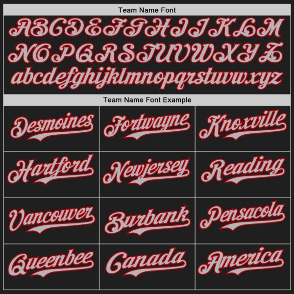 Custom Black Gray-Red Authentic Baseball Jersey