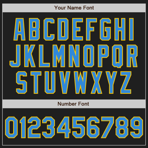 Custom Black Electric Blue-Yellow Authentic Baseball Jersey