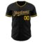 Custom Black Yellow-Old Gold Authentic Baseball Jersey