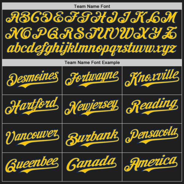 Custom Black Yellow-Royal Authentic Baseball Jersey