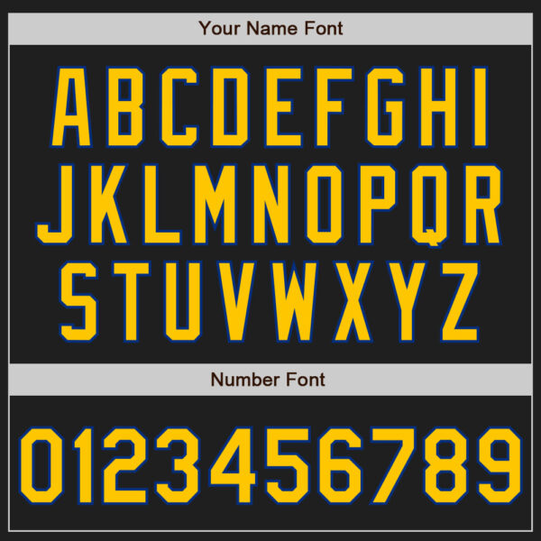 Custom Black Yellow-Royal Authentic Baseball Jersey