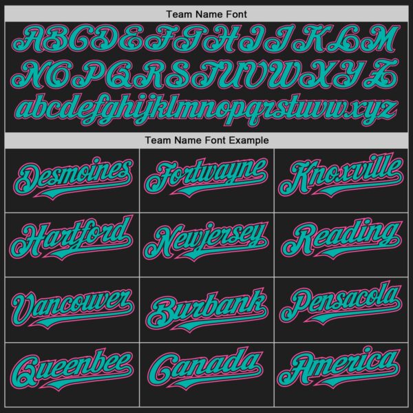 Custom Black Aqua-Pink Authentic Baseball Jersey