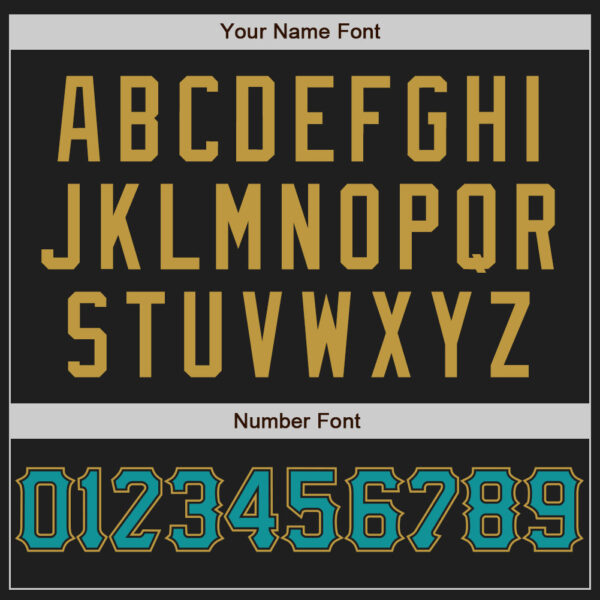 Custom Black Teal-Old Gold Authentic Baseball Jersey
