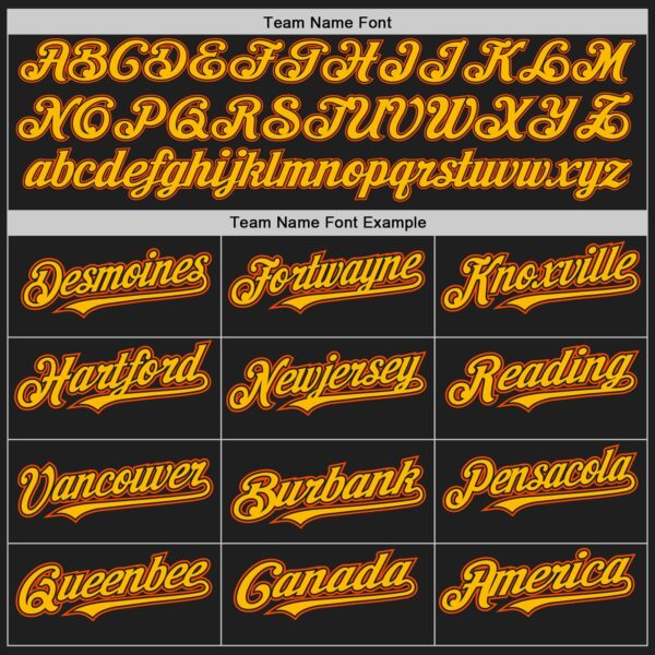 Custom Black Gold-Orange Authentic Baseball Jersey