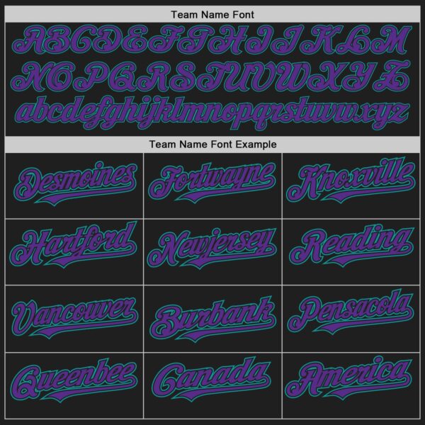 Custom Black Purple-Teal Authentic Baseball Jersey