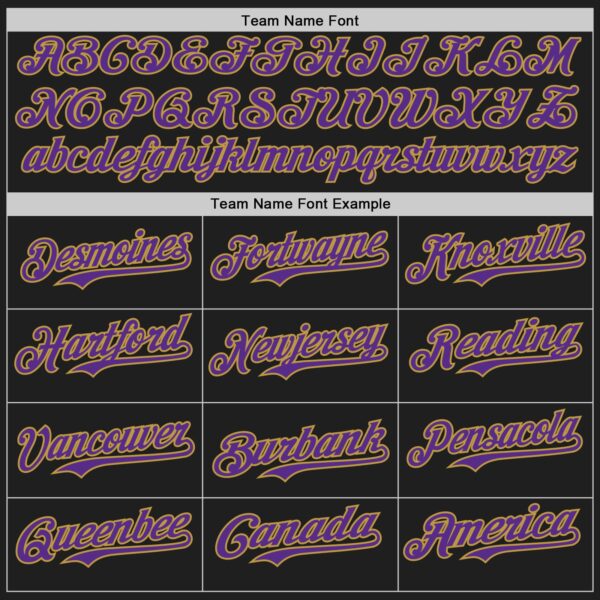 Custom Black Purple-Old Gold Authentic Baseball Jersey