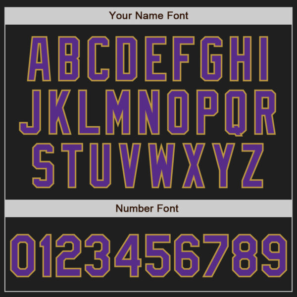 Custom Black Purple-Old Gold Authentic Baseball Jersey