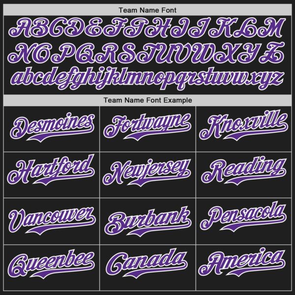 Custom Black Purple-White Authentic Baseball Jersey