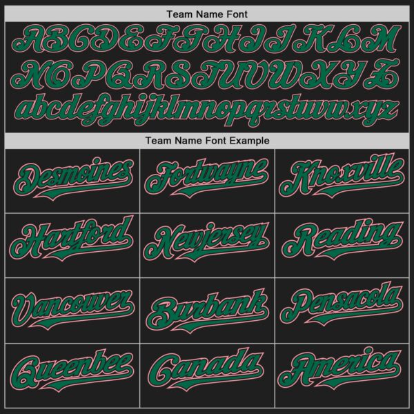 Custom Black Medium Pink-Kelly Green Authentic Baseball Jersey