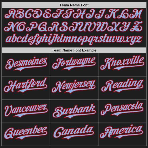Custom Black Light Blue-Red Authentic Baseball Jersey