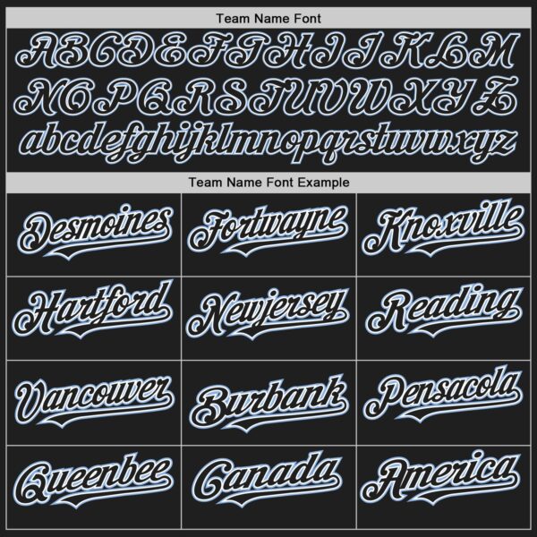 Custom Black White-Light Blue Authentic Baseball Jersey