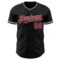 Custom Black Maroon-Cream Authentic Baseball Jersey