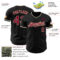 Custom Black Maroon-Cream Authentic Baseball Jersey