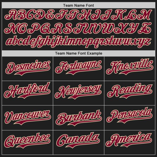Custom Black Maroon-Cream Authentic Baseball Jersey