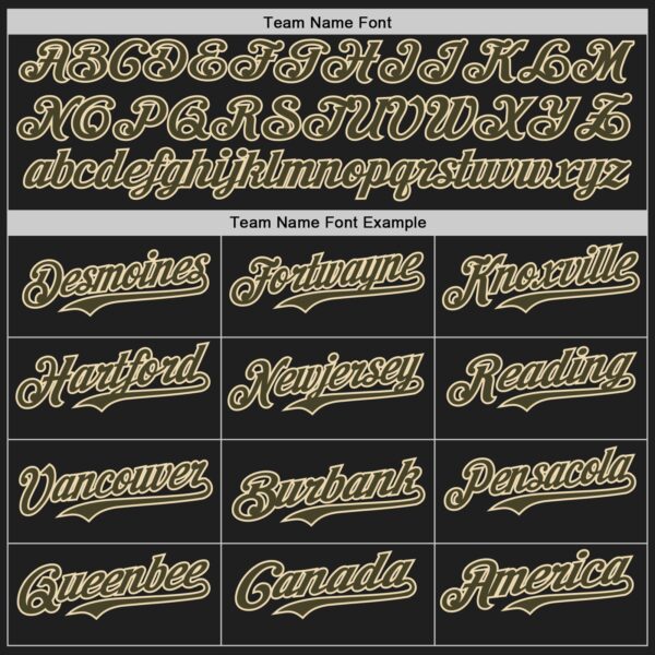 Custom Black Olive-Cream Authentic Baseball Jersey