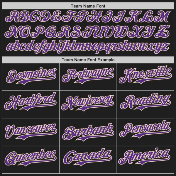 Custom Black Purple-Cream Authentic Baseball Jersey