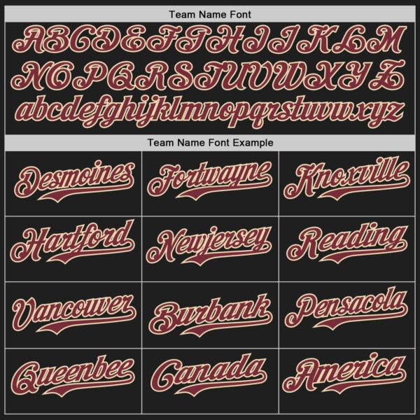 Custom Black Burgundy-Cream Authentic Baseball Jersey