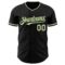 Custom Black Cream-Green Authentic Baseball Jersey