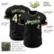 Custom Black Cream-Green Authentic Baseball Jersey