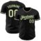 Custom Black Cream-Green Authentic Baseball Jersey