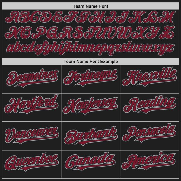 Custom Black Crimson-Gray Authentic Baseball Jersey
