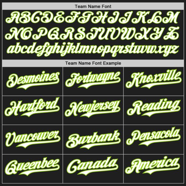 Custom Black White-Neon Green Authentic Baseball Jersey