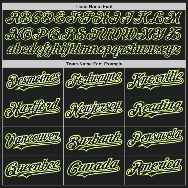 Custom Black White-Neon Green Authentic Baseball Jersey