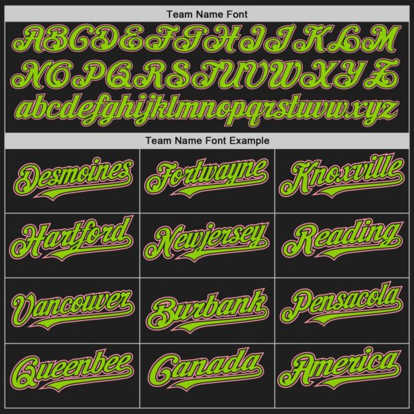 Custom Black Medium Pink-Neon Green Authentic Baseball Jersey