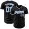 Custom Black Light Blue-White Authentic Baseball Jersey
