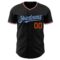 Custom Black Powder Blue-Orange Authentic Baseball Jersey