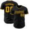 Custom Black Gold Authentic Baseball Jersey
