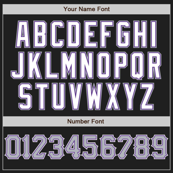 Custom Black Gray Purple-White Authentic Baseball Jersey