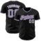 Custom Black Gray Purple-White Authentic Baseball Jersey