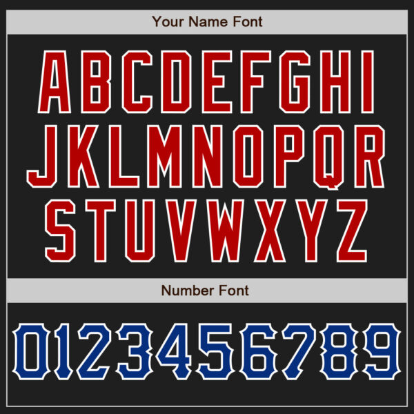 Custom Black Royal Red-White Authentic Baseball Jersey