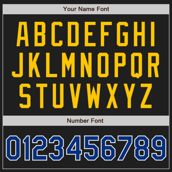 Custom Black Royal Yellow-White Authentic Baseball Jersey