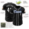 Custom Black White-Royal Authentic Baseball Jersey