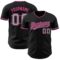 Custom Black Gray-Pink Authentic Baseball Jersey
