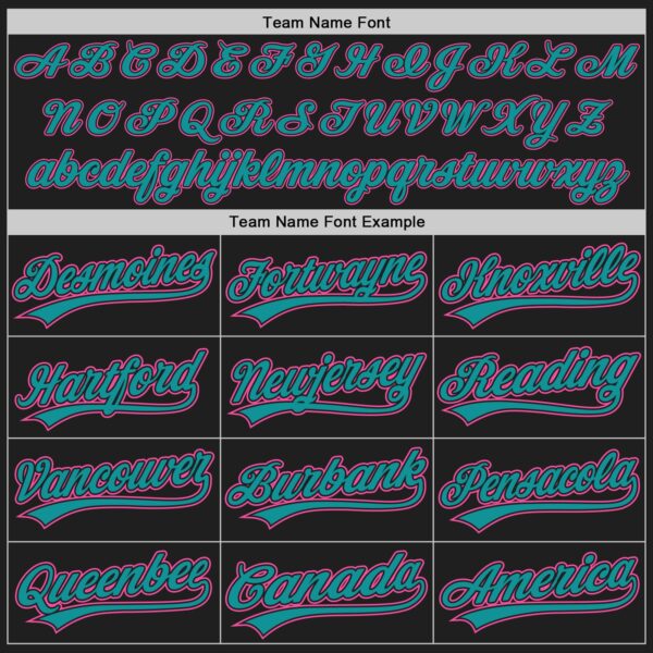 Custom Black Teal-Pink Authentic Baseball Jersey