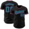 Custom Black Teal-Pink Authentic Baseball Jersey