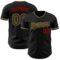 Custom Black Old Gold-Red Authentic Baseball Jersey