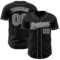 Custom Black Steel Gray-White Authentic Baseball Jersey