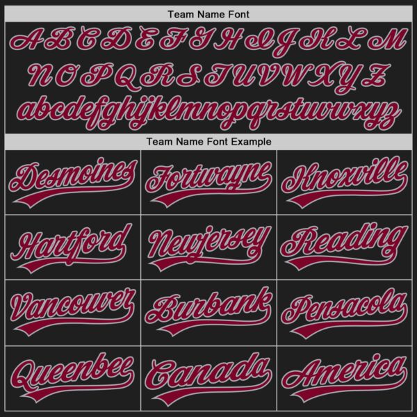 Custom Black Maroon-Gray Authentic Baseball Jersey