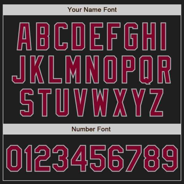 Custom Black Maroon-Gray Authentic Baseball Jersey