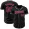 Custom Black Maroon-Gray Authentic Baseball Jersey